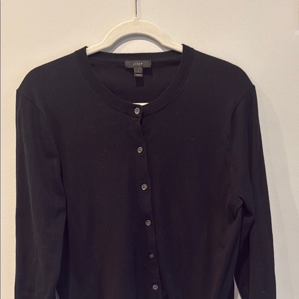 J. Crew Midnight Black Button-Up Cardigan